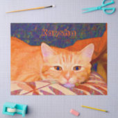 Papier Mousseline Drôle Mette Bright Orange Tabby Chat Découpage (Artisanat)