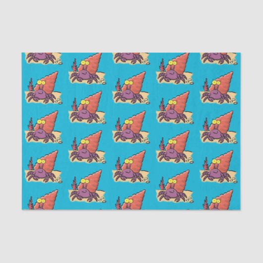 Papier Mousseline Drôle mignon caricature pourpre crabe ermite (Recto)