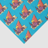 Papier Mousseline Drôle mignon caricature pourpre crabe ermite (Détail)