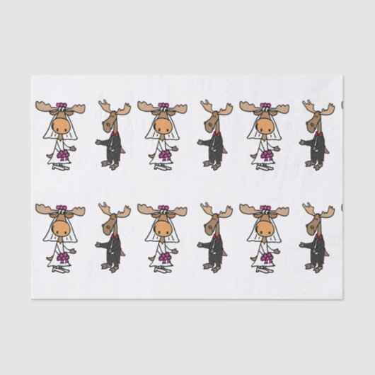 Papier Mousseline Drôle Moose Mariage papier papier (Recto)