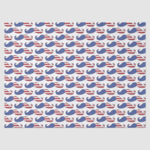 Papier Mousseline Drôle Motif de Moustache patriotique