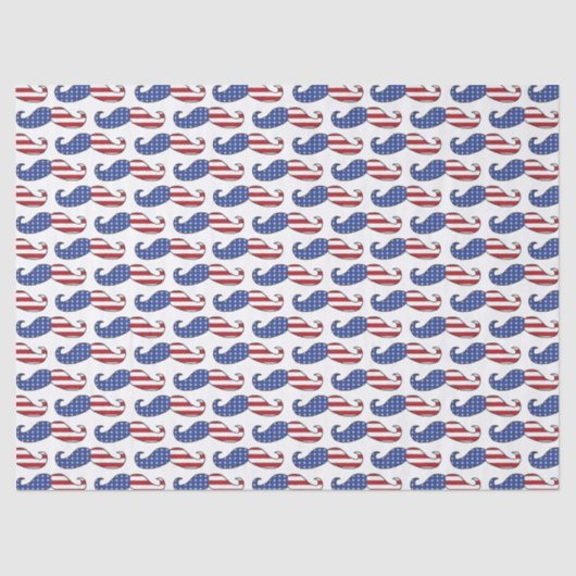 Papier Mousseline Drôle Motif de Moustache patriotique (Recto)