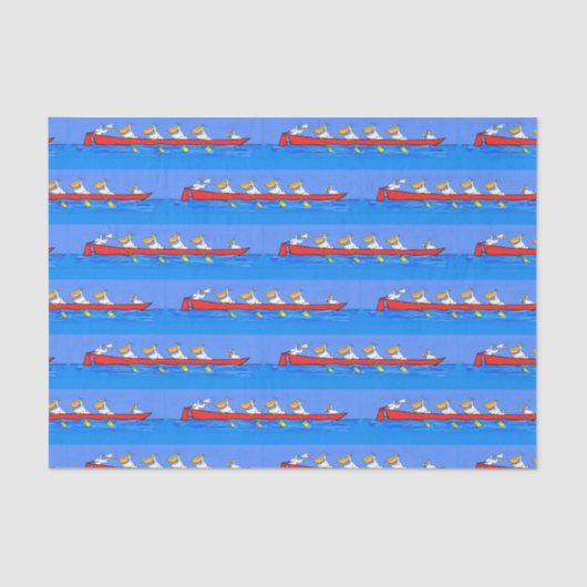 Papier Mousseline Drôle pélicans rameurs dessin animé (Recto)