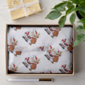 Papier Mousseline Drôle Père Noël & Rudolph Papier Tissu (Cadeau)