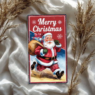 Papier Mousseline Drôle Père Noël Vintage avec sac de Noël