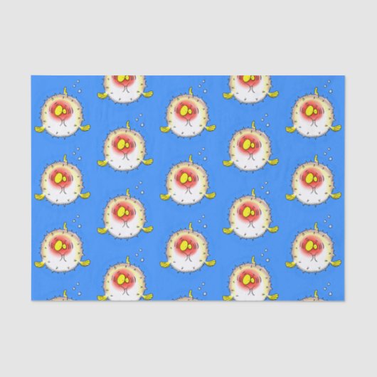 Papier Mousseline Drôle poisson poivron porc-épic caricature poisson (Recto)