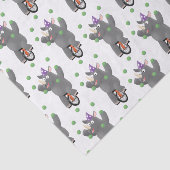 Papier Mousseline Drôle rhinocéros mignon jonglant sur monocycle (Détail)