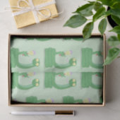 Papier Mousseline Drôle serpent vert avec caricature maraca (Cadeau)