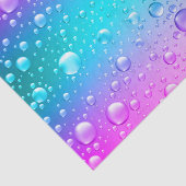 Papier Mousseline Droplets d'eau pourpre et bleu d'Aqua (Détail)