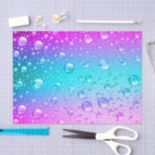 Papier Mousseline Droplets d'eau pourpre et bleu d'Aqua (Artisanat)