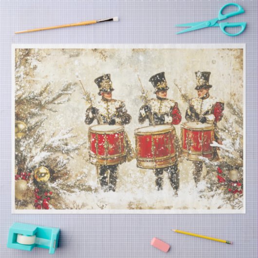 Papier Mousseline Drummers Drumming (Artisanat)