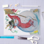 PAPIER MOUSSELINE DRUNKEN SNOWMAN (Artisanat)