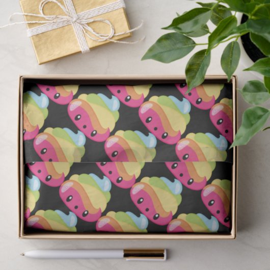 Papier Mousseline Dunette Emoji d'arc-en-ciel (Cadeau)