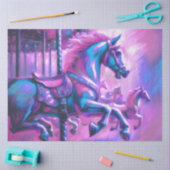 Papier Mousseline Dur Pastel Dessin Cool Tons Carrousel Cheval (Artisanat)
