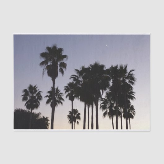 Papier Mousseline Dusk avec palmiers Scène tropicale (Recto)