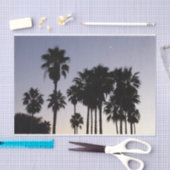 Papier Mousseline Dusk avec palmiers Scène tropicale (Artisanat)