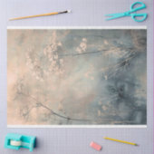 Papier Mousseline Dusty Blue Ethereal Nature Botanical Arrière - pla (Artisanat)