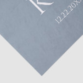 Papier Mousseline Dusty Blue Monogram Initial Minimal Trendy Wedding (Détail)