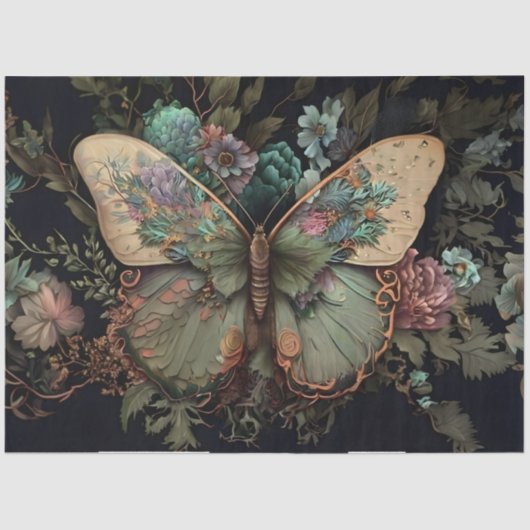 Papier Mousseline Dusty Rose Moth (Recto)