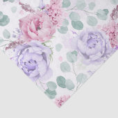 Papier Mousseline Dusty violet et rose Fleurs Motif botanique (Détail)