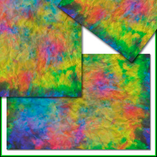 Papier Mousseline [Dye-Cravate atomique] Couleurs arc-en-ciel psyché