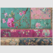 Papier Mousseline Dynastie de rêve Chinoiserie Patchwork Collage (Recto)