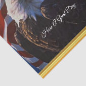 Papier Mousseline Eagle chauve une statue de la liberté un drapeau (Détail)