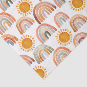 Papier Mousseline Earth Modern Boho Rainbow et Sun (Détail)