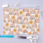 Papier Mousseline Earth Modern Boho Rainbow et Sun (Artisanat)