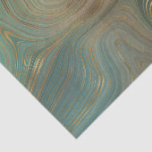 Papier Mousseline Earthy Olive Strata | Agate d'encre verte et dorée (Détail)