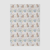 Papier Mousseline Easter Bunny Watercolor Floral Spring (Recto)