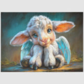 Papier Mousseline Easter Lamb Angel Decoupage (Recto)