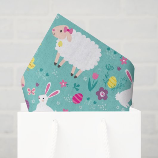 Papier Mousseline Easter Lambs (Sac cadeau)