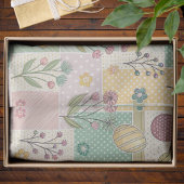Papier Mousseline Easter Patchwork Pastel Bunnies Eggs and Gingham