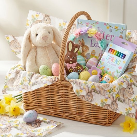 Papier Mousseline Easter Rabbit Pattern 