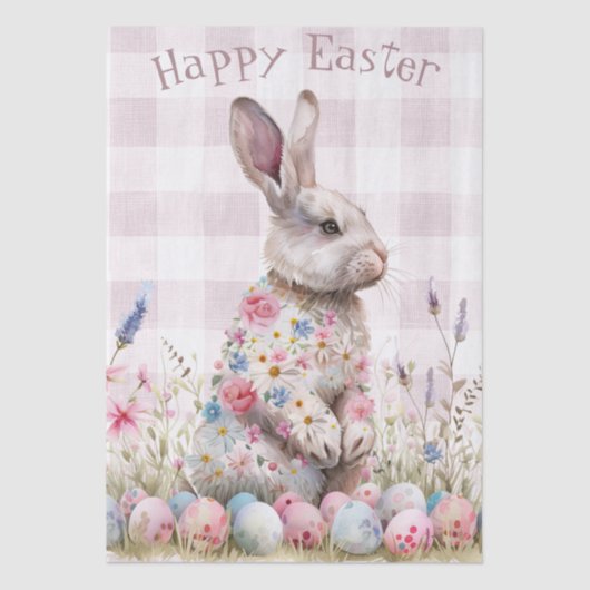Papier Mousseline Easter Spring Bunny Tissue Paper (Recto)