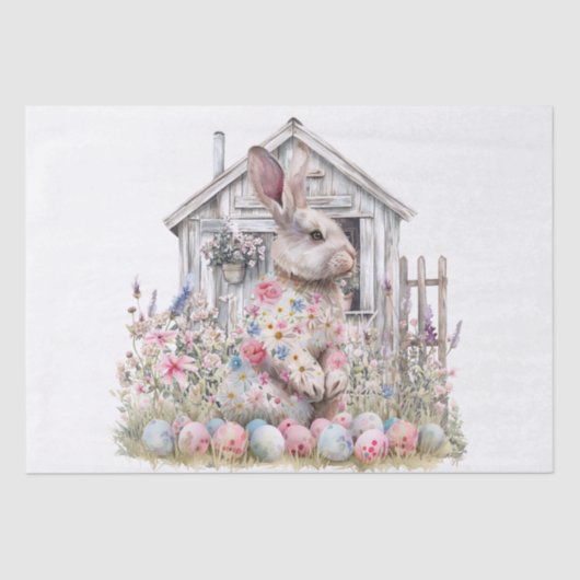Papier Mousseline Easter Spring Bunny Tissue Paper (Recto)