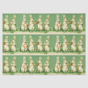 Papier Mousseline EASTER WHITE RABBIT ORCHESTRA Music Making Rabbits
