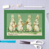 Papier Mousseline EASTER WHITE RABBIT ORCHESTRA Music Making Rabbits (Artisanat)