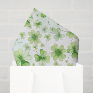 Papier Mousseline Eau de couleur chanceuse Trèfle à quatre feuilles