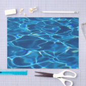 Papier Mousseline Eau de la piscine bleu foncé (Artisanat)