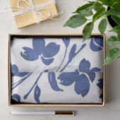 Papier Mousseline Eau d'Indigo - tiges de fleurs (Cadeau)