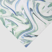 Papier Mousseline 'Eau Vert Aquarelle Bleu Douce' Abstrait (Détail)