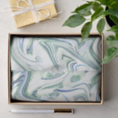 Papier Mousseline 'Eau Vert Aquarelle Bleu Douce' Abstrait (Cadeau)