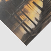 Papier Mousseline Eaux calmes au coucher du soleil - Découpage - (Détail)