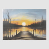 Papier Mousseline Eaux calmes au coucher du soleil - Découpage - (Recto)