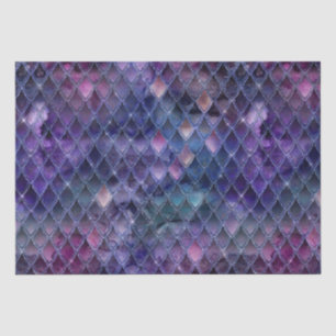Papier Mousseline Écailles de dragon ombrées violettes scintillantes