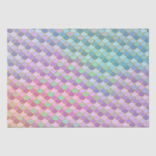 Papier Mousseline Écailles de sirène ombrées arc-en-ciel et paillett