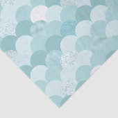 Papier Mousseline Échelle de sirène bleu cyan (Détail)
