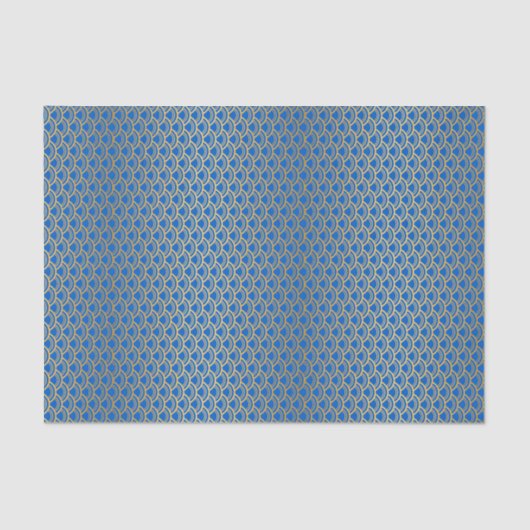 Papier Mousseline Échelle De Sirène D'Or En Bleu Royal (Recto)